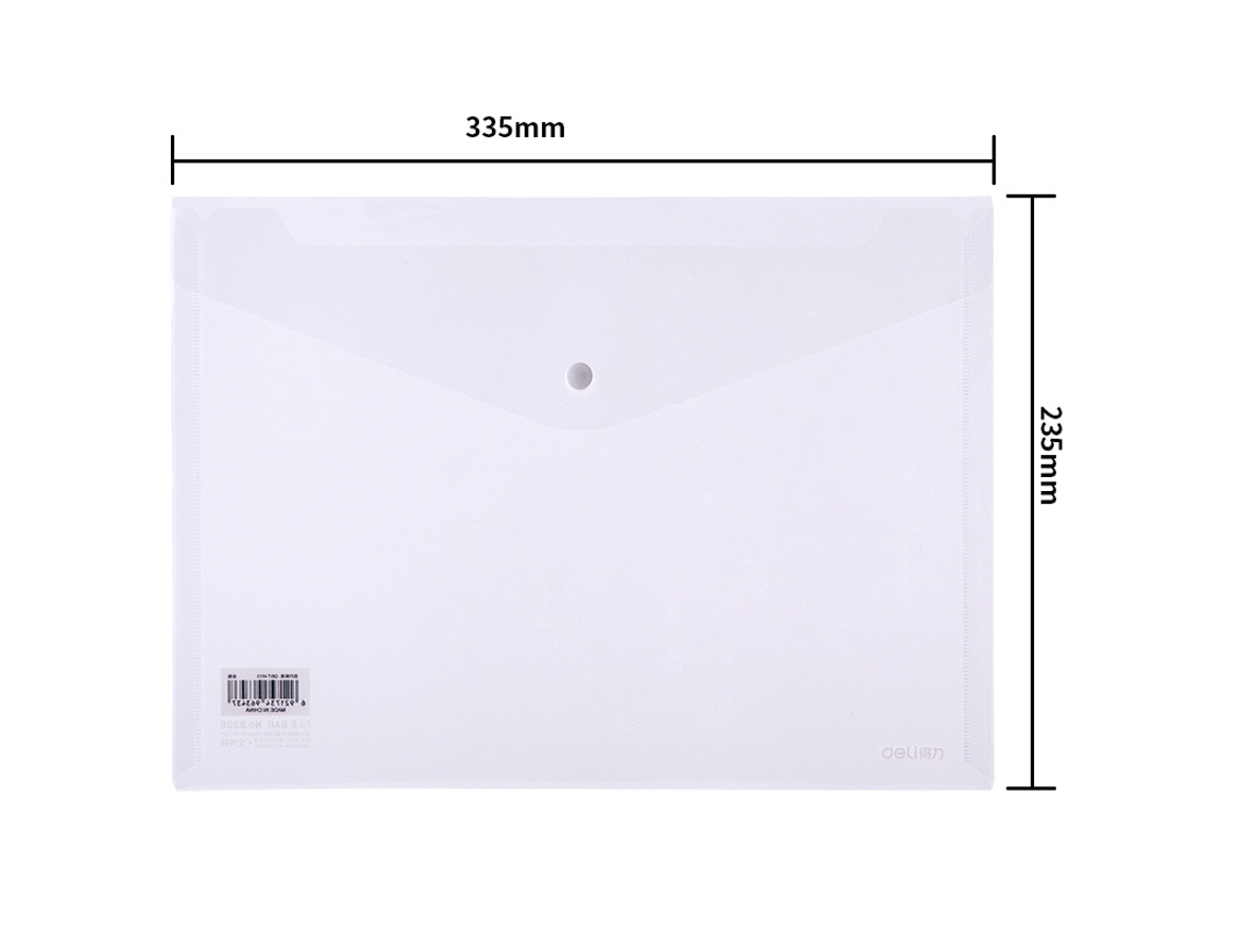 Conjunto de 4 Pastas Transparentes para Documentos A4 em Pp com Borda Perfurada e Fecho de Velcro BRILVIBERA