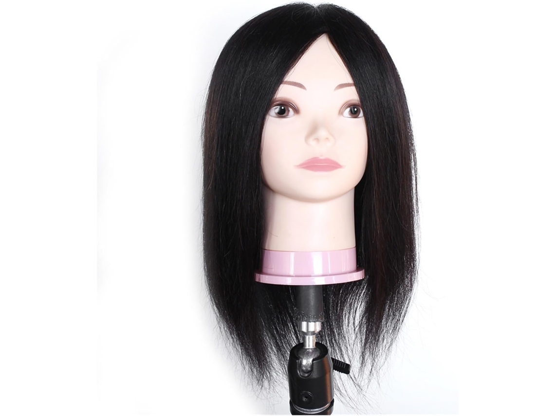 Cabeça de manequim com cabelo natural para penteados SFUSHOS