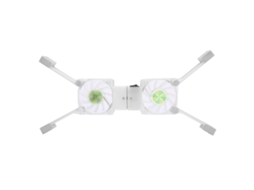 Base De Resfriamento Para Laptop Drs03 Dobrável Com Dois Ventiladores, Luz Led Azul, Suporte Para Notebook Branco