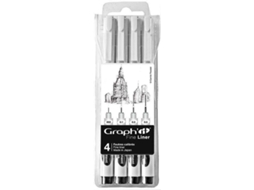 Conjunto 6 Marcadores GRAPH'IT Finos Pretos