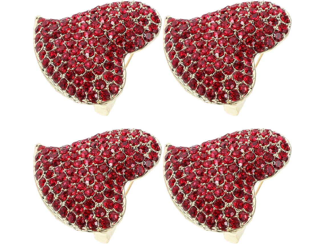 De 4 Broches De Coração Com Cristais Vermelhos Para Mulheres, Acessórios Elegantes Para O Dia Dos Namorados.