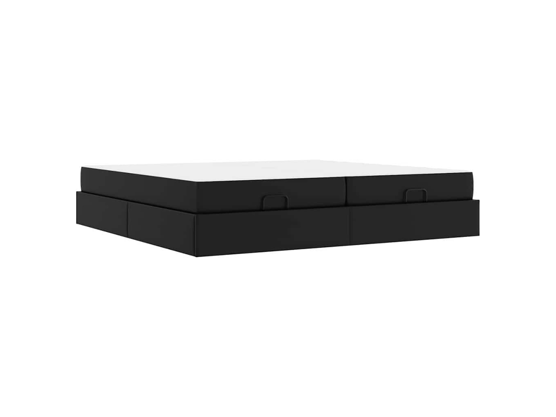 Conjunto 2 Cama Moderna Vidaxl Preto Pvc (200 X 200 Cm)
