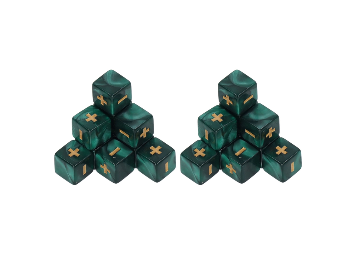 Conjunto de 20 Dados 16mm para Operações Matemáticas com Sinais de Mais e Menos | S/MARCA