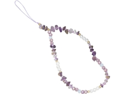 Cordão Para Celular, 1 Unidade, Cristal Roxo, Anti-perda.