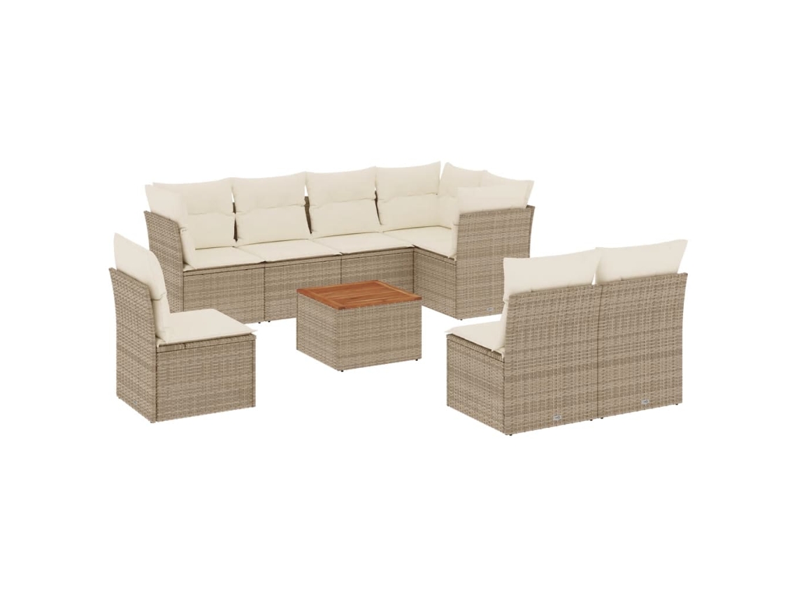 Garden Sofa Set, Garden Sofa Sets Vidaxl Bege Rattan / Vime (n/a)