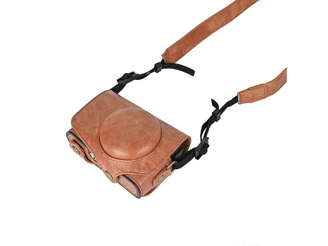 Bolsa Para Câmera Canon Sx740 Hs Sx730 Sx720 Proteção Para Câmera Bolsa De Couro Pu Para Câmera Digital Com Marrom Brilvibera