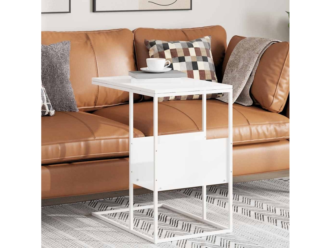 Vidaxl Mesa De Apoio 55x36x59,5 Cm Derivados De Madeira Branco