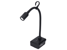 Lâmpada De Trabalho Led Sem Fio Pescoço De Ganso 3 Modos 2 Usb Com Gancho Para Bateria 20v