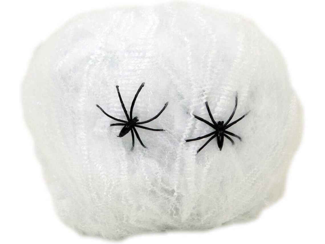 Decorações de Halloween DISFRAZZES Teia de Aranha com Aranhas (40 gr)