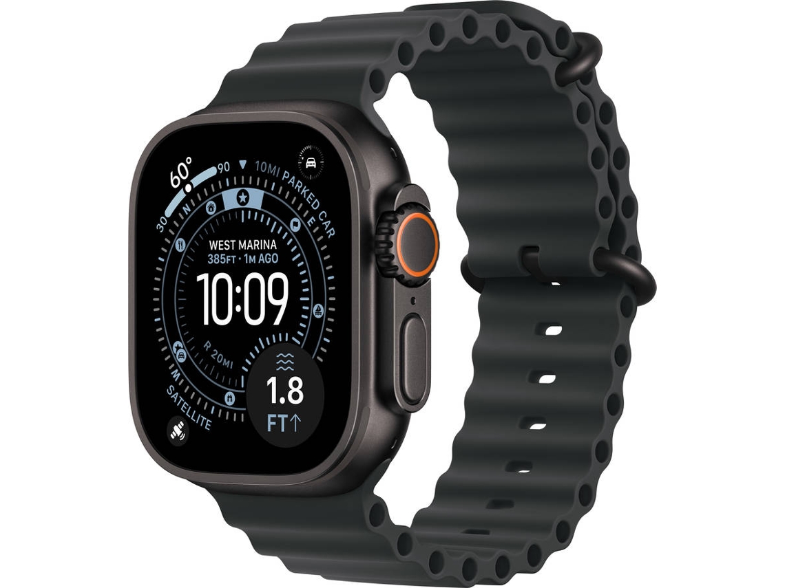 APPLE Watch Ultra 3 GPS + Cellular 49 mm Titânio Preto com Bracelete Ocean Preto