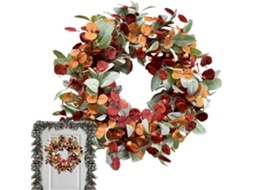 Guirlanda Outono Porta Artificial Laranja Frutos Silvestres Decoração Portas Janelas Roupeiros Casas Campo GOKOCO