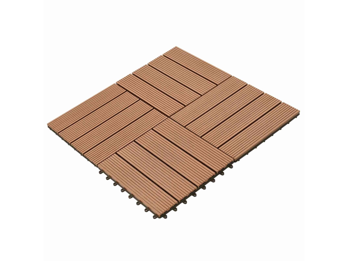 Vidaxl Telha De Deck 22 Pcs Castanho 30 X 30 Cm Wpc