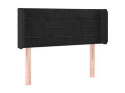 Cabeceira de Cama com Abas Veludo Preto MAISON EXCLUSIVE (103x16x78 cm)