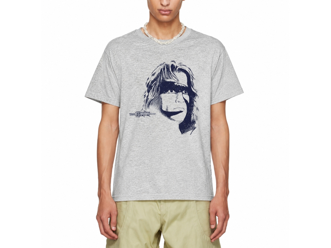 Rockinstone Conan Sketch Drama Heather Gray Adult T-shirt Size:l