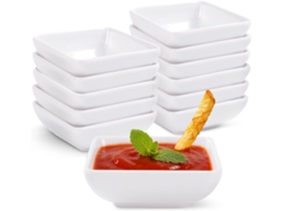 Conjunto 12 Taças Para Molhos - Taças Quadradas Mini - Para Molhos, Fruta E Snacks - Plástico - Branco