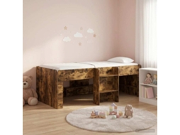 Vidaxl Cama Alta Para Crianças Carvalho Fumado 90 X 190 Cm