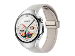 Bracelete para Huawei Watch 5 XIAOMOYU em Silicone e Couro Híbrido com Fivela Magnética Branco Napa Granulado (46mm)