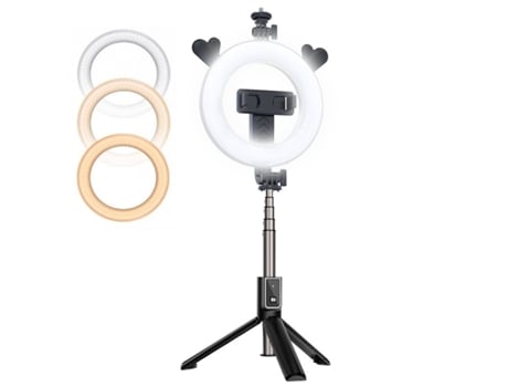 Suporte Led Lâmpada Selfie Recarregável Controle Remoto Bt CP