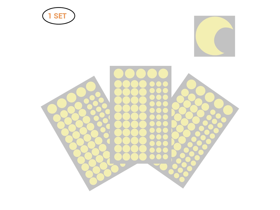 Adesivos De Parede Céu Na Escuridão Com Pontos E Lua Para Decorar Quarto Infantil