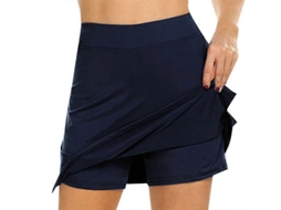 Saia Ativa Anti-risco Com Bolsos Laterais - Ideal Para Yoga, Aeróbica E Atividades Diárias - Conforto E Respirabilidade Azul Escuro