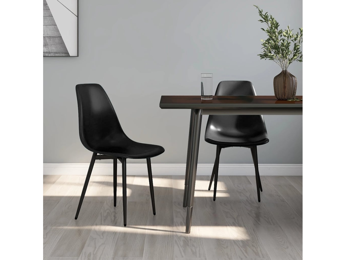 Vidaxl Cadeiras De Jantar 2 Pcs Pp Preto