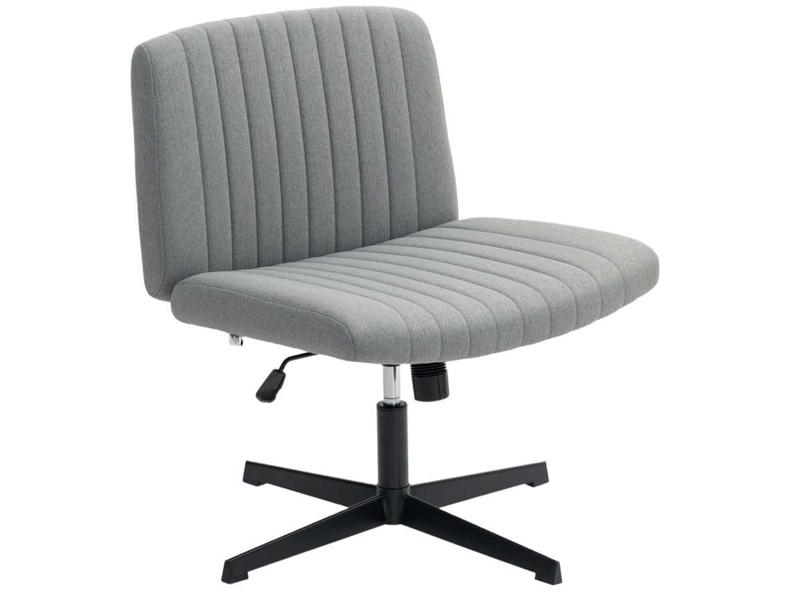 Cadeira De Escritório Sem Apoio Para Os Braços Função Basculante E Altura Ajustável 61x64x76-86 Cm Cinzento