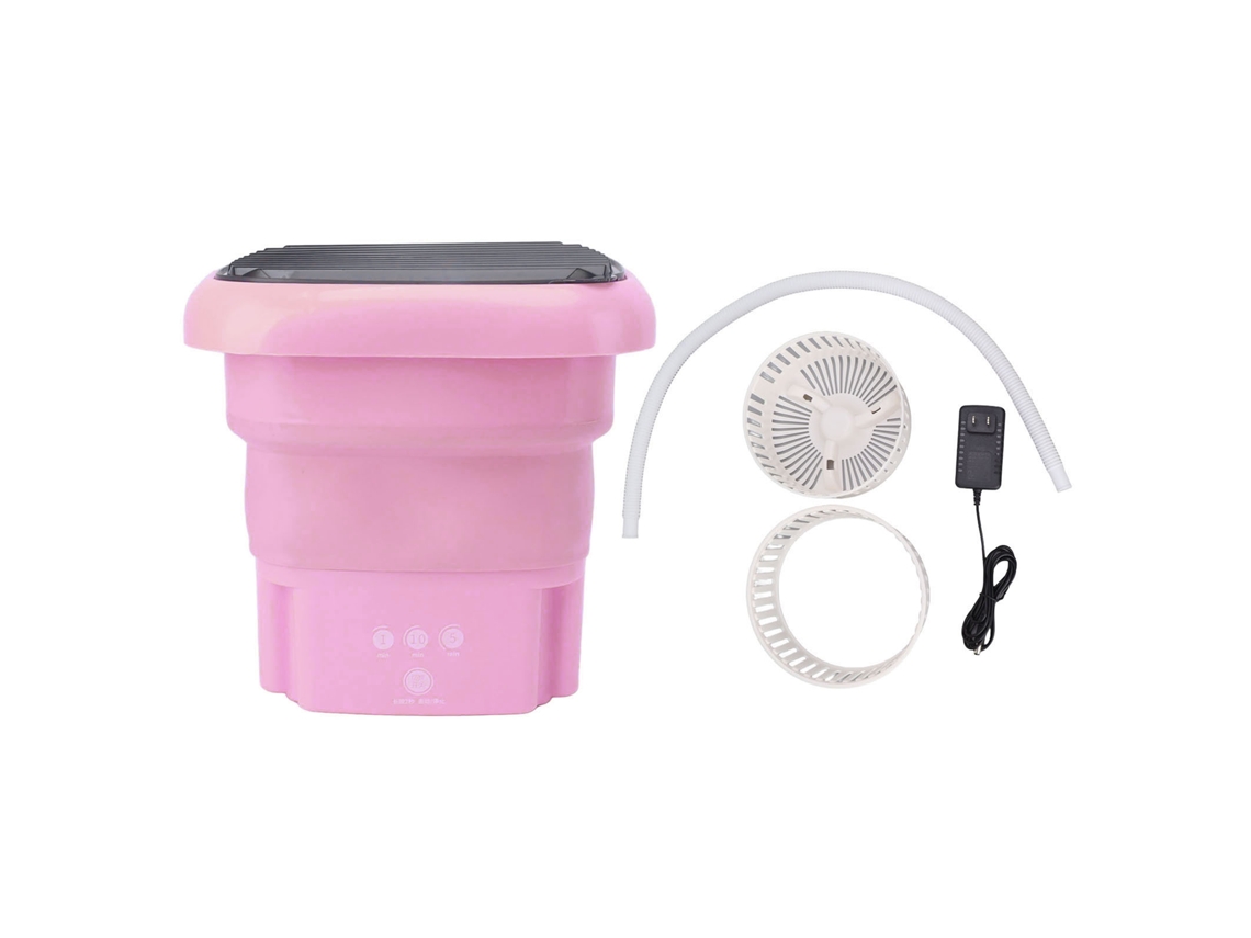 Máquina de Lavar Dobrável Automática Pequena para Roupa e Roupa Interior, 100 240v, Rosa, Ligação Us LAXISCREED