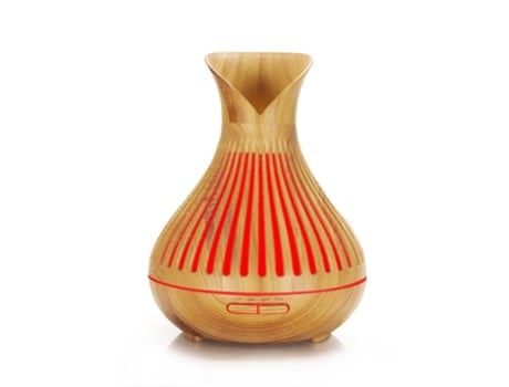 Difusor De Aromas De 500ml Com Controle Remoto, Luz Led De 7 Cores E Design De Vaso Vazado Com Acabamento Em Madeira. Uuzeit Shop (marrom)