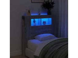 Vidaxl Cabeceira C/ Leds 100x18,5x103,5 Cm Sonoma Cinzento