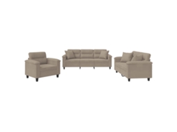 Sofa Set, Sofa Sets Vidaxl Cinzento-acastanhado Microfibra (n/a)