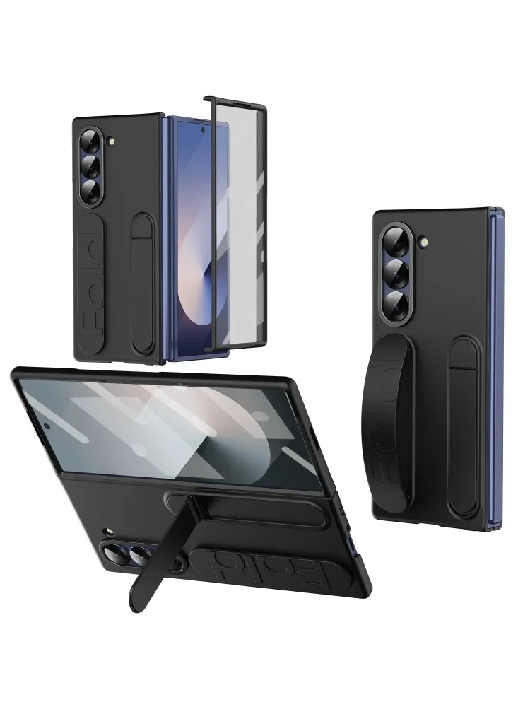 (preto, Galaxy Z Fold3 5g) Capa De Celular Resistente A Arranhões Com Suporte, Capa Protetora De Silicone Antiderrapante
