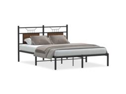 Estrutura Da Cama Vidaxl Marrom Madeira Processada (150 X 200 Cm)