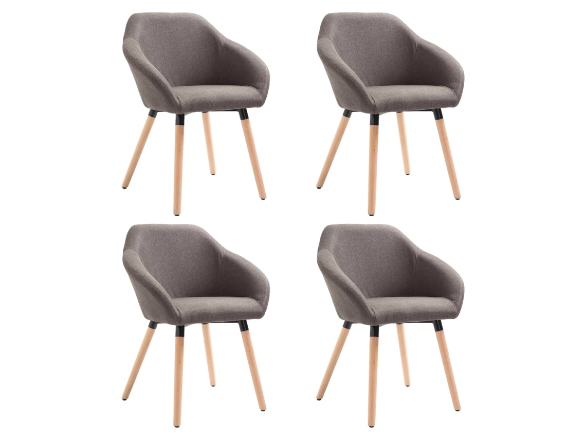 Dining Chair, Dining Chairs Vidaxl Cinzento-acastanhado Tecido (n/a)