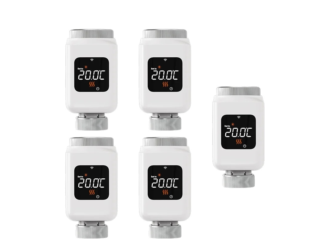 Termostato De Radiador, Controle Wi-fi, Compatível Com Assistente De Voz, 5pcs