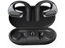 Auscultadores Bluetooth 54h JIAPEI com som reforçado, ligação dupla, led, preto