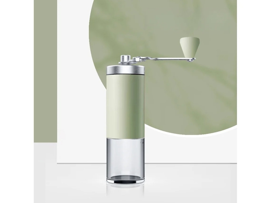 Moedor de café Yizhood com velocidade de moagem ajustável e manivela (verde)