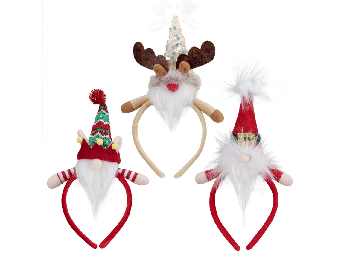 Conjunto de Claquetes de Natal com Caras de Velho, Elfo e Rena para Cabelos LAXISCREED
