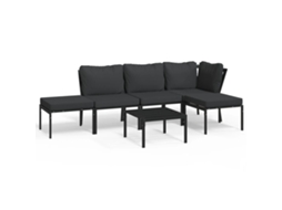 Garden Lounge Set, Garden Lounge Sets Vidaxl Preto Aço (n/a)