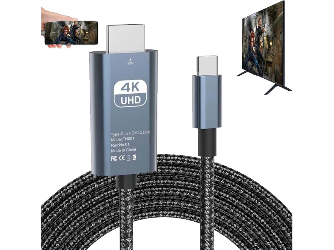 Hdmi Usb C Mhl 4k Trançado – Para Tv/projetor Para Hp, Macbook, Samsung S20-s23, Note 9/20 Hexinyigjly