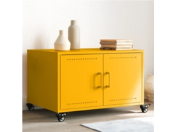 Vidaxl Mesa De Centro 68x50x43,5 Cm Aço Amarelo Mostarda