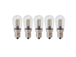 Pacote Com 5 Lâmpadas Led E12 De Alto Brilho 120 V, 24 Contas, Luz Quente Para Geladeira Brilvibera
