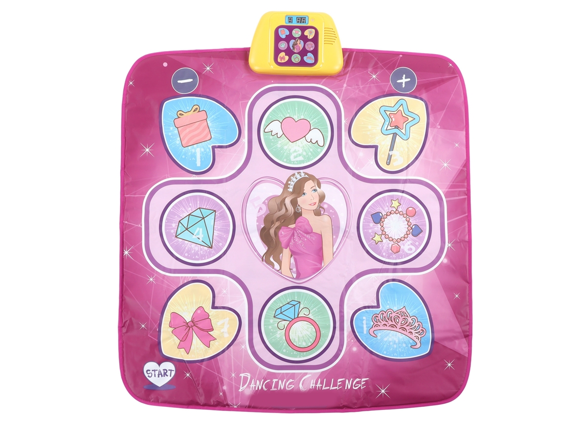 Primerox tapete de Dança Infantil Portátil Rosa Roxo Brinquedo Educativo para Meninas 3 9 Anos
