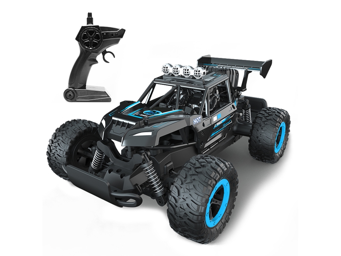 Carro De Controle Remoto 4wd Off-road 2.4ghz De Alta Velocidade Com Luzes Para Crianças E Adultos Azul