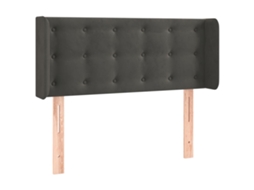 Cabeceira com Abas Veludo Cinzento Escuro MAISON EXCLUSIVE (103x16x78 cm)