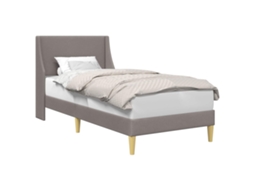 Conjunto 1 Estrutura De Cama Moderna Vidaxl Castanho-acinzentado Tecido (90 X 200 Cm)