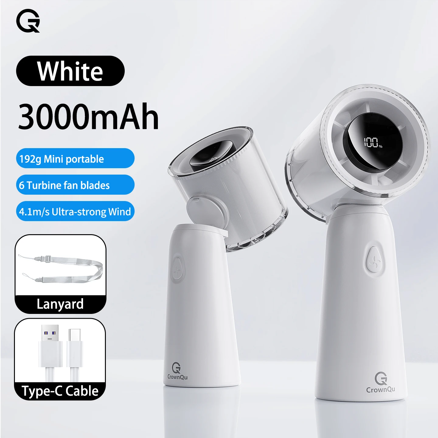 Ventilador de cintura com clipe e bateria de 1500mah MDUG