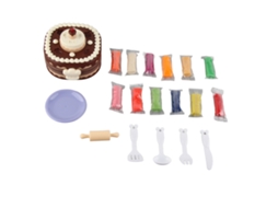 Mali conjunto de Massinha Colorida para Bolo de Aniversário com Moldes e Ferramentas de Cozinha