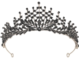 Coroa De Casamento Em Liga Metálica Barroca Preta, Acessório De Cabelo Elegante.