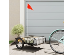 Vidaxl Reboque Para Bicicleta 126x63x34 Cm Ferro Preto
