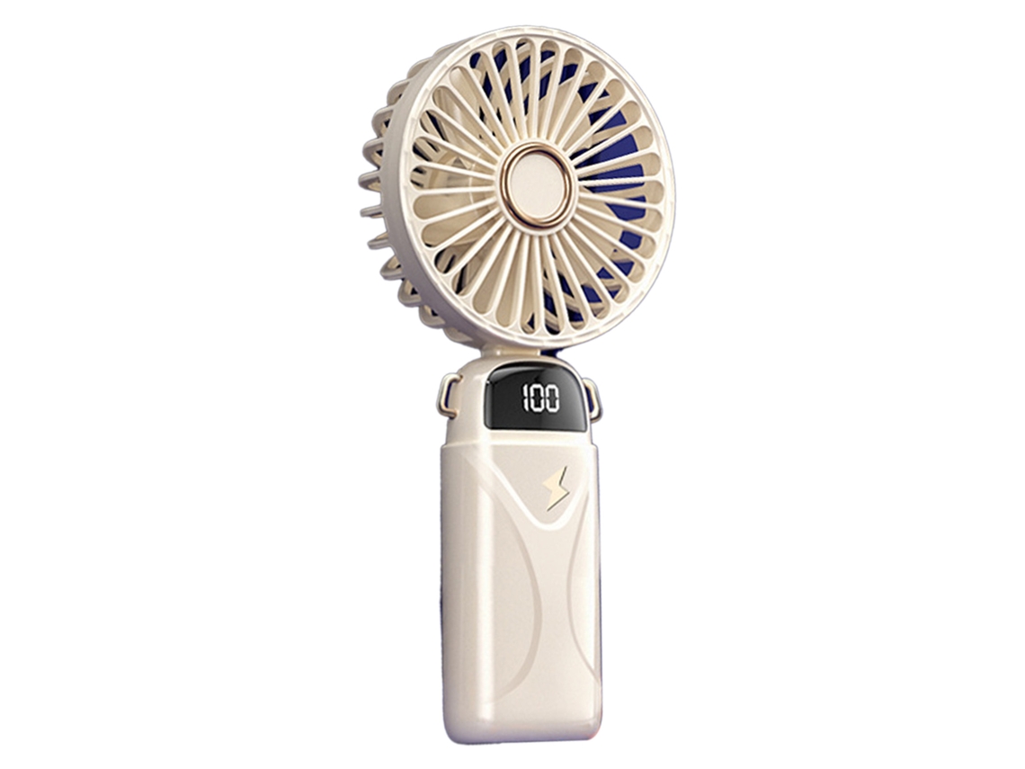 Ventilador de Mão USB Recarregável 5 Velocidades com Display Digital 800mah